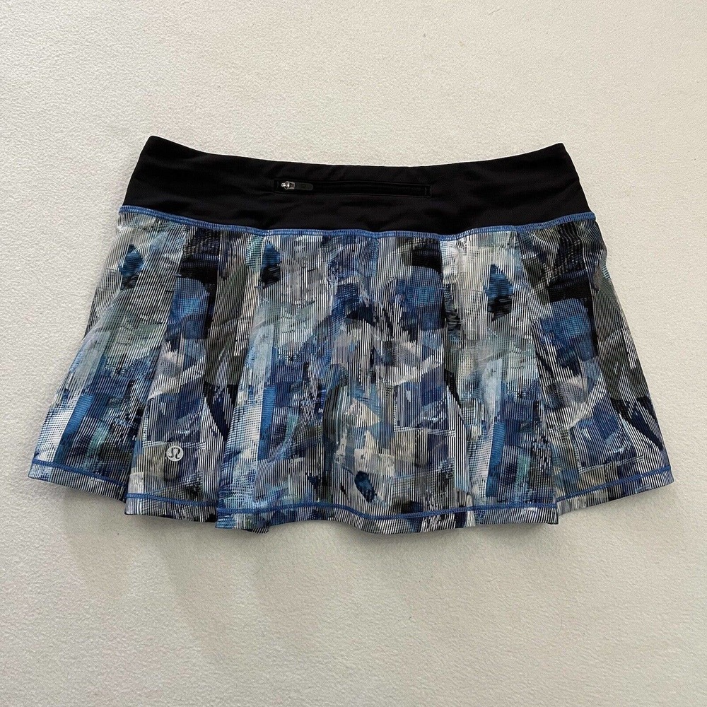 Lululemon Pace Rival Skirt No Panels Sun Dazed Multi Blue Print Skort 6 Reg